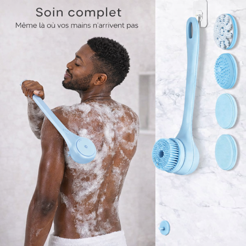 Brosse de Douche Électrique 4-en-1 – Expérience Spa & Nettoyage en Profondeur